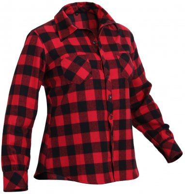 Женская красная фланелевая рубашка Rothco Womens Plaid Flannel Shirt Red 55739, фото