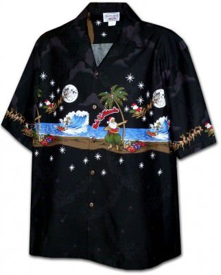 Гавайская рубашка Pacific Legend Men's Border Hawaiian Shirts - 440-3725 Black, фото