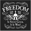 Футболка с надписью «Freedom is never given, it is won» Rothco Athletic Fit Freedom T-Shirt 1187 - Футболка с надписью «Freedom is never given, it is won» Rothco Athletic Fit Freedom T-Shirt 1187