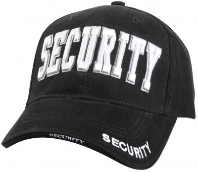 Бейсболка черная с вышитой белой эмблемой «Security» Rothco Security Deluxe Low Profile Cap 9382, фото
