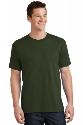 Оливковая мужская американская хлопковая футболка Port & Company Core Cotton Tee PC54 Olive, фото