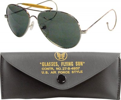Очки пилота Rothco Aviator Air Force Style Sunglasses Green Lenses 10200, фото