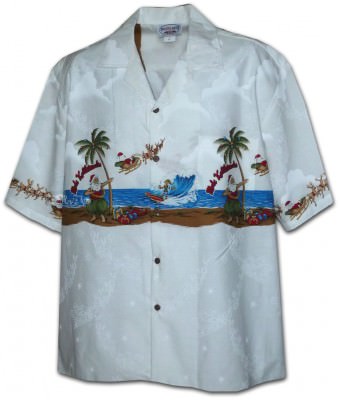 Гавайская рубашка Pacific Legend Men's Border Hawaiian Shirts - 440-3725 White, фото