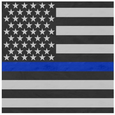 Бандана приглушенный флаг США с синей полосой Rothco Military Bandana Subdued U.S. Flag w/ Thin Blue Line (56 x 56 см) 44074, фото