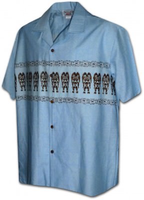 Гавайская рубашка Pacific Legend Men's Border Hawaiian Shirts - 440-3781 Blue, фото