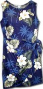 Pacific Legend Hawaiian Sarong Dress - 313-2798 Navy