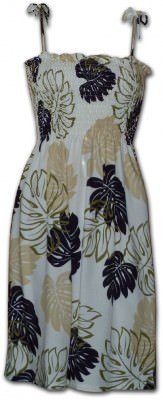Гавайский шелковый сарафан Pacific Legend Rayon Tube Dress - 708-109 Cream, фото