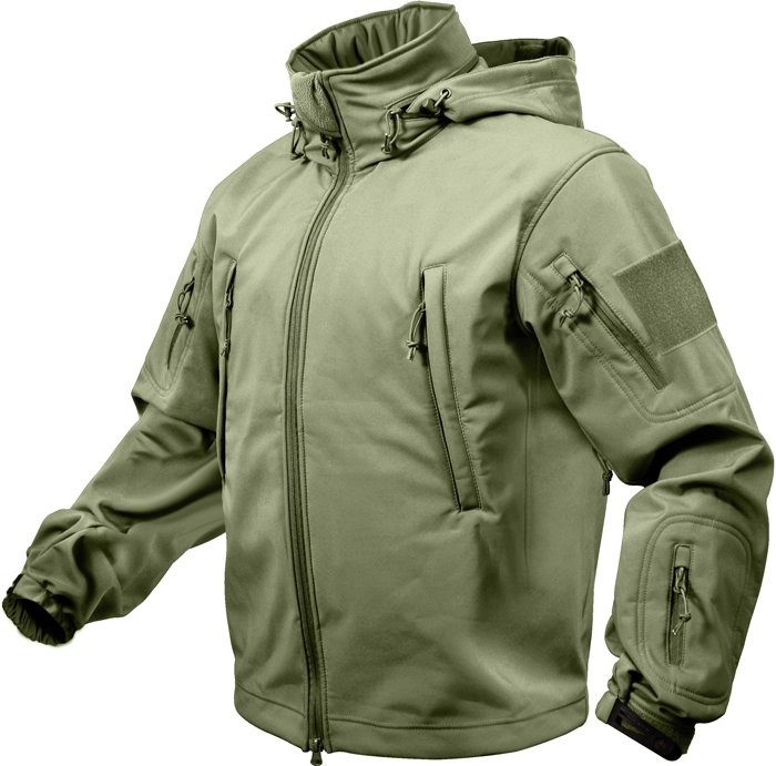 Green softshell jacket top