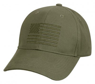 Бейсболка Rothco U.S. Flag Low Profile Cap Olive 99880, фото