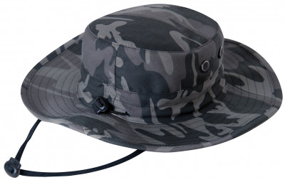 Панама черный приглушенный камуфляж урбан с регулировкой размера Rothco Adjustable Boonie Hat Black Camo 52561, фото