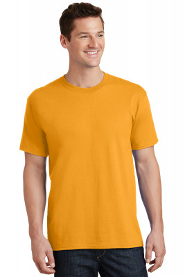 Золотая мужская американская хлопковая футболка Port & Company Core Cotton Tee PC54 Gold, фото