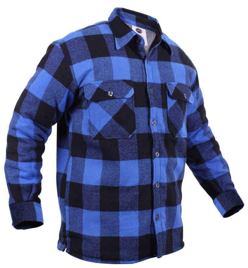 Rothco Extra Heavyweight Buffalo Plaid Sherpa lined Flannel Shirt Blue 3739