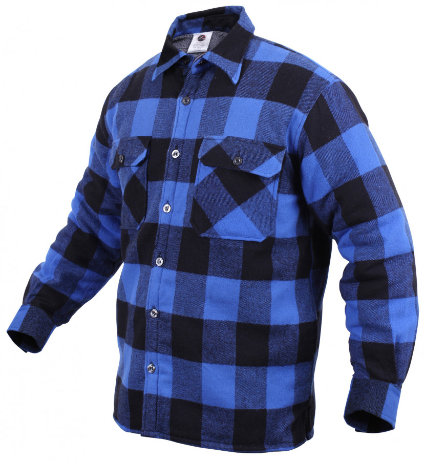 Rothco Extra Heavyweight Buffalo Plaid Sherpa lined Flannel Shirt Blue 3739