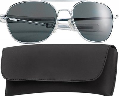 Очки пилота Rothco G.I. Type Aviator Sunglasses 52mm Chrome Frame / Smoke Lenses 10604, фото