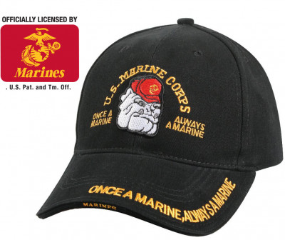 Лицензионная бейсболка с эмблемой корпуса морской пехоты США "Бульдог" Rothco Deluxe Marine Bulldog Low Profile Cap 9339, фото