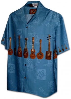 Гавайская рубашка Pacific Legend Men's Border Hawaiian Shirts - 440-3753 Blue, фото