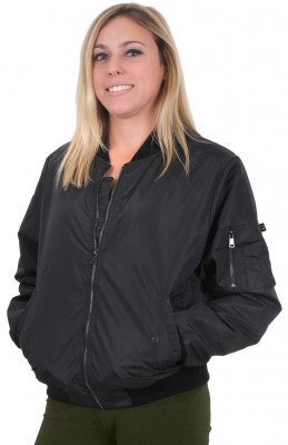 Черная женская куртка пилота MA-1 от Rothco Flight Jacket Black 2410, фото