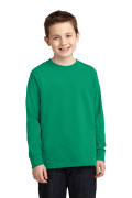Port & Company® Youth Long Sleeve Core Cotton Tee PC54YLS Kelly