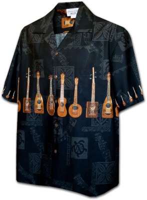 Гавайская рубашка Pacific Legend Men's Border Hawaiian Shirts - 440-3753 Black, фото