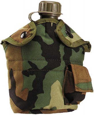 Камуфлированный чехол военного образца для квартовой фляги G.I. Plus™ LC-2 Water 1 Quart Canteen Cover Woodland Camo, фото