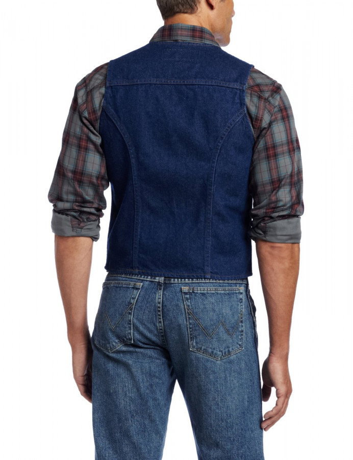 Wrangler denim vest hotsell