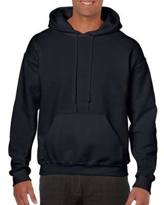 Толстовка Gildan Mens Hooded Sweatshirt Black, фото