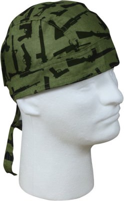 Бандана с завязками Rothco Gun Pattern Headwrap Olive Drab / Black 5197, фото