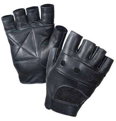 Черные кожаные беспалые байкерские перчатки Rothco Fingerless Biker Gloves 3498, фото