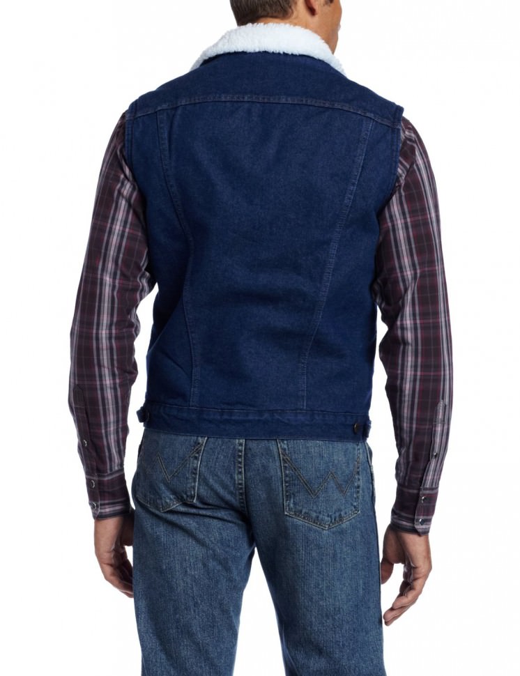 Wrangler Sherpa Lined Denim Vest Prewashed wrangler sherpa lined denim vest prewashed