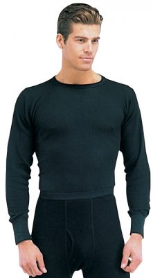 Футболка с длинным рукавом термостойкая чёрная Rothco Thermal Knit Underwear Top Black 63632, фото