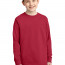 Детская красная американская хлопковая футболка с длинным рукавом Port & Company® Youth Long Sleeve Core Cotton Tee Red - Детская красная американская хлопковая футболка с длинным рукавом Port & Company® Youth Long Sleeve Core Cotton Tee Red