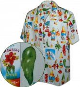 Men's Hawaiian Shirts Allover Prints - 410-3840 Cream