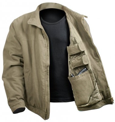 Куртка тактическая хлопковая хаки Rothco 3 Season Concealed Carry Jacket Khaki 5385, фото