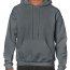 Толстовка Gildan Mens Hooded Sweatshirt Dark Charcoal - Угольно-серая мужская толстовка с капюшоном Gildan Mens Hooded Sweatshirt Dark Charcoal
