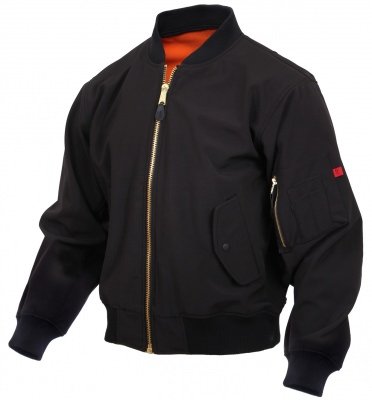 Лётная куртка Rothco Soft Shell MA-1 Flight Jacket Black - 99750, фото