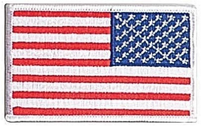Зеркальная полноцветная нашивка флаг США с белой окантовкой Rothco U.S. Flag Patch - Full Color with White Border / Reverse (77 x 51 мм) 12777, фото