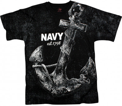 Футболка винтажная с якорем Rothco Vintage 'Navy Anchor' T-shirt 66320, фото