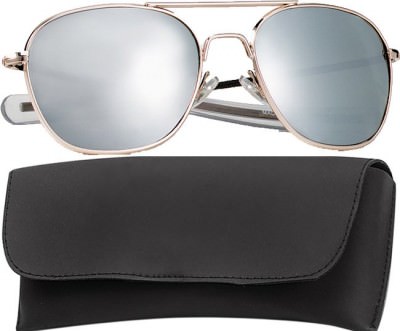 Очки пилота Rothco G.I. Type Aviator Sunglasses 58mm Gold Frame / Mirror Lenses 10804, фото