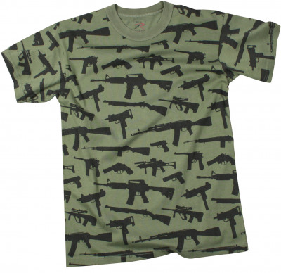 Футболка винтажная Rothco Vintage 'Guns' T-Shirt Olive Drab 66360, фото