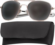 Rothco G.I. Type Aviator Sunglasses 58mm Gold Frame / Smoke Lenses 10804