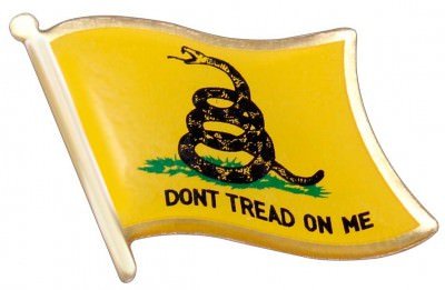Значок Гадсденовский флаг с флагштоком Rothco Don't Tread On Me Gadsden Flag Pin 1676, фото