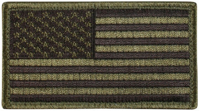 Оливковая приглушенная нашивка с термоосновой флаг США Rothco U.S. Flag Patch - Subdued Olive Drab / Forward (77 x 51 мм) 1778, фото