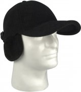 Rothco Microfleece Baseball Cap w/ Earflaps Black 8560